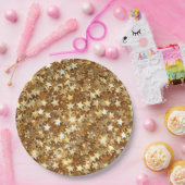 金ゴールドグラムスパークルスター ペーパープレート (パーティー)