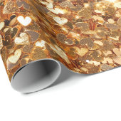 金ゴールドグラムスパークルハート ラッピングペーパー (ロールコーナー)