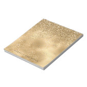 金ゴールドグラムスパークルヒョウ印刷グリッター ノートパッド (回転)