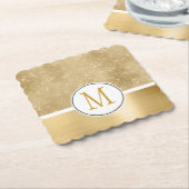 金ゴールドグラムスパークルモノグラム ペーパーコースター (アングル)