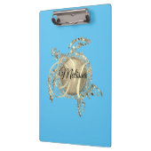 金ゴールドグラムタートルモノグラム クリップボード (左)