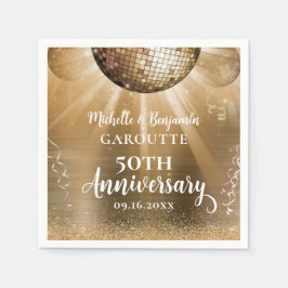 金ゴールドグラムディスコ結婚ボール50周年記念 スタンダードカクテルナプキン