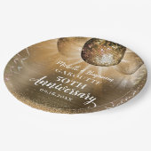 金ゴールドグラムディスコ結婚ボール50周年記念 ペーパープレート (アングル)