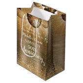 金ゴールドグラムディスコ結婚ボール50周年記念 ミディアムペーパーバッグ (正面アングル)