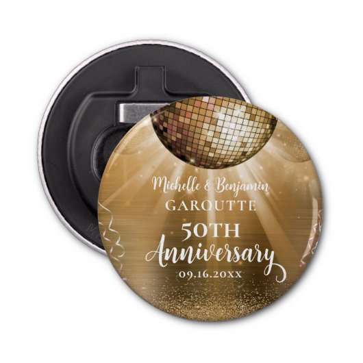 金ゴールドグラムディスコ結婚ボール50周年記念 栓抜き (正面)