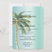 金ゴールドグラムトロピカルパームツリーブライダルシャワー 招待状 (正面)