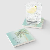 金ゴールドグラムトロピカルパームツリー ストーンコースター (横)