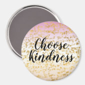 金ゴールドグラムハート紙吹雪ピンクピーチグラデーション マグネット (正面/裏面)