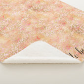 金ゴールドグラムピガーリーーチピンク赤面レオパードプリント シェルパブランケット (3/4)