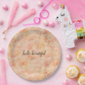 金ゴールドグラムピガーリーーチピンク赤面レオパードプリント ペーパープレート (パーティー)