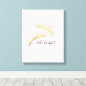 金ゴールドグラムピンクまつ毛 キャンバスプリント (インサイチュ (ウッドフロア))