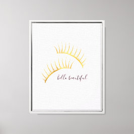 金ゴールドグラムピンクまつ毛 キャンバスプリント