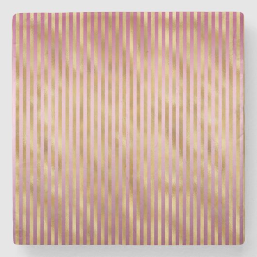 金ゴールドグラムピンクストライプ色 ストーンコースター (正面)