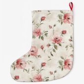 金ゴールドグラムピンク赤面バラクリスマス ラージクリスマスストッキング (裏面)