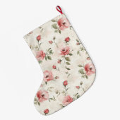 金ゴールドグラムピンク赤面バラクリスマス ラージクリスマスストッキング (裏面 (吊り時))