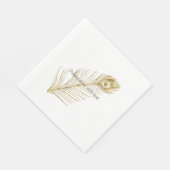 金ゴールドグラムピーコックフェザー スタンダードランチョンナプキン (角)