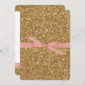 金ゴールドグラムフェイクグリッター 招待状 (正面/裏面)