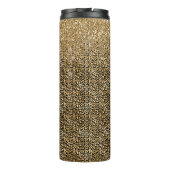 金ゴールドグラムブラックレオパードプリントフェイクグリッター タンブラー (裏面)