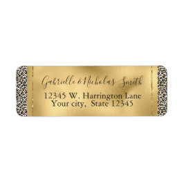 金ゴールドグラムブラックレオパード印刷 ラベル