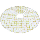 金ゴールドグラムホワイトクローバークリスマス ブラッシュドポリエステルツリースカート (アングル)