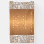 金ゴールドグラムマーブル美しいサロン パーソナライズされた 横断幕 (縦)