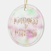 金ゴールドグラムミントピンク絞り染めやさしさ事項ハート セラミックオーナメント (左)