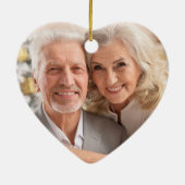 金ゴールドグラムメリークリスマスカップルの写真 セラミックオーナメント (裏面)