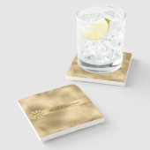 金ゴールドグラムリボンと弓クリスマス ストーンコースター (横)