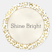 金ゴールドグラムレオパード印刷 ラウンドシール (正面)