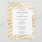 金ゴールドグラム抽象芸術スワーズブライダルシャワー 招待状 (正面/裏面)
