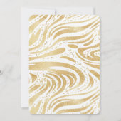 金ゴールドグラム抽象芸術スワーズブライダルシャワー 招待状 (裏面)