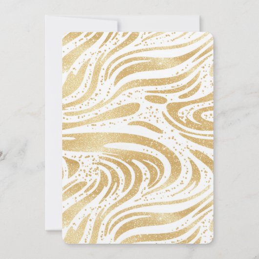 金ゴールドグラム抽象芸術スワーズブライダルシャワー 招待状 (裏面)