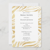 金ゴールドグラム抽象芸術スワーズブライダルシャワー 招待状 (正面)