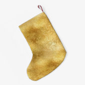 金ゴールドグラム白黒モノグラム スモールクリスマスストッキング (裏面 (吊り時))