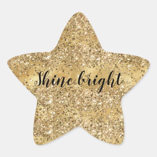 金ゴールドグラム紙吹雪グリッター パーソナライズされた 星シール (正面)