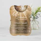 金ゴールドグラム40と素晴らしいディスコボール誕生日 招待状 (スタンド正面)