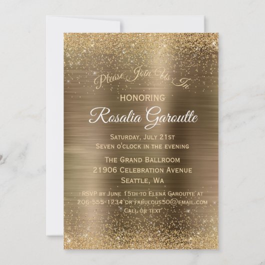 金ゴールドグラム50と素晴らしいディスコボールチョコレート 招待状 (裏面)