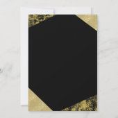 金ゴールドグラモールジオメモダントリックシック甘い16パーティー 招待状 (裏面)