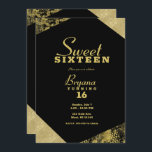 金ゴールドグラモールジオメモダントリックシック甘い16パーティー 招待状<br><div class="desc">カスタマイズイベント</div>