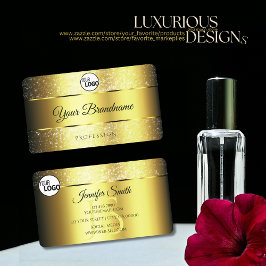 金ゴールドグラモールスパークルグリッタースターズのロゴ&イニシャル 名刺