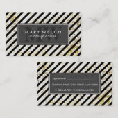 金ゴールドグランジストライプモノグラム(アポイントメントカード) 予約カード (正面/裏面)