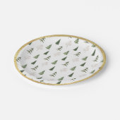 金ゴールドグランジ手引き松の木クリスマス ペーパープレート (アングル)