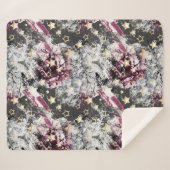 金ゴールドグランジ星スタイリッシュ抽象芸術モダン シェルパブランケット (正面(横))