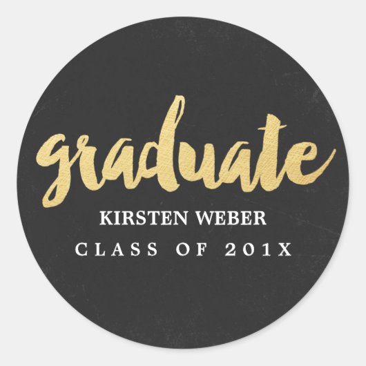 金ゴールドグラード |卒業ステッカーラベル ラウンドシール (正面)