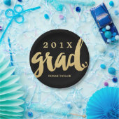 金ゴールドグラード |卒業パーティープレート | Lg文字 ペーパープレート (パーティー)