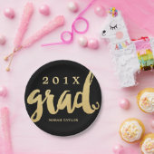 金ゴールドグラード |卒業パーティープレート | Lg文字 ペーパープレート (パーティー)