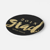 金ゴールドグラード |卒業パーティープレート | Lg文字 ペーパープレート (アングル)