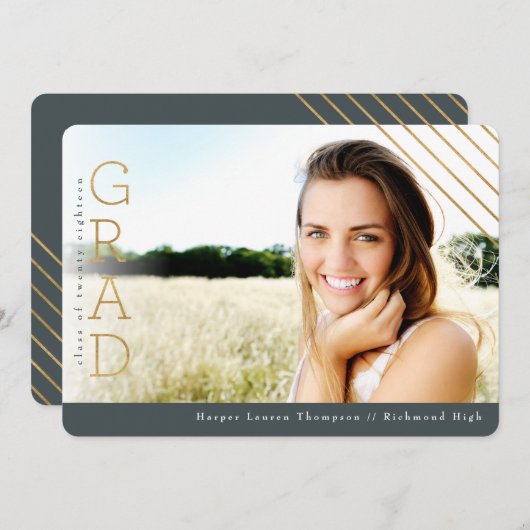 金ゴールドグラード 招待状 (正面/裏面)