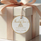 金ゴールドグリアプリンセスベビーシャワーありがとう フェイバータグ