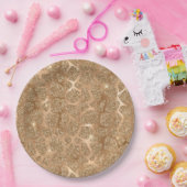 金ゴールドグリジーグリッターキリンプリント ペーパープレート (パーティー)